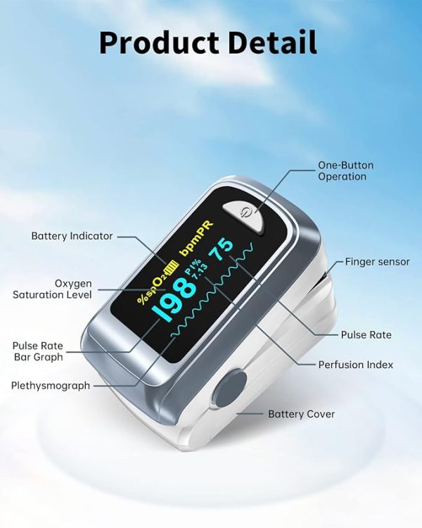 Fingertip Pulse Oximeter Blood Oxygen Saturation Monitor